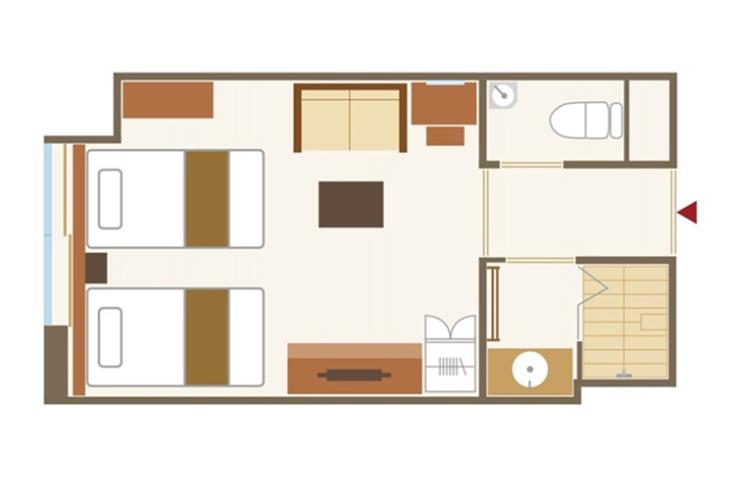 敷島館ツイン【シャワー付】　間取り図