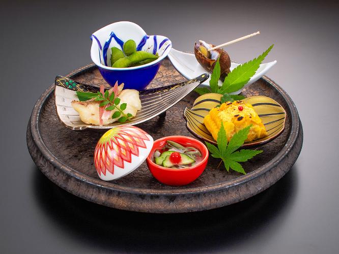 【季節の会席料理】夏の味覚前菜　5点盛り（2025年9月末迄）