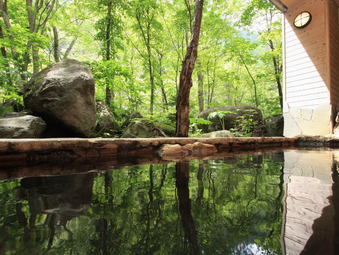 【大自然の湯「川の囁き」】露天風呂からは、層雲峡の春夏秋冬を眺める事ができます
