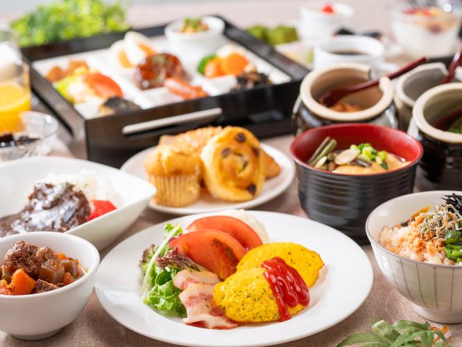 朝食ビュッフェ　盛り付け例