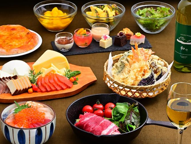 【夕食】天ぷら、パスタ、石窯焼ピッツァは出来立てアツアツをライブキッチンより提供