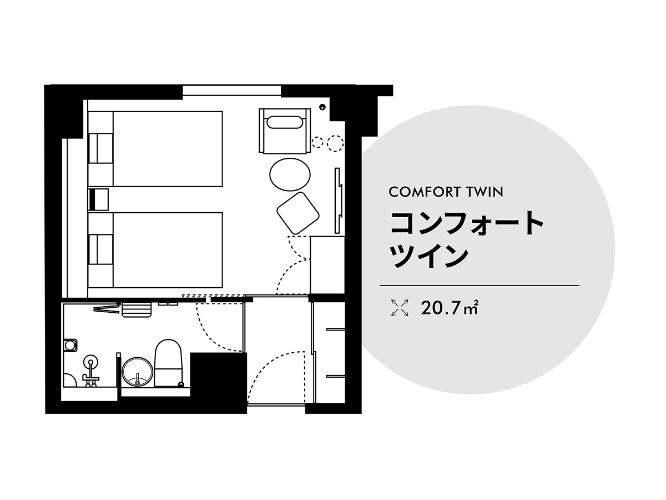 コンフォートツインルーム 20.7m?