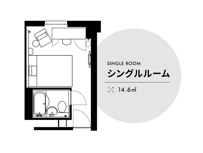 シングルルーム14.6平米
