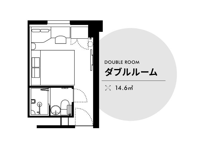 ダブルルーム14.6平米