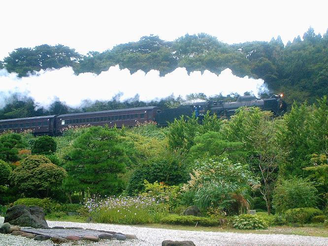 中庭とSL