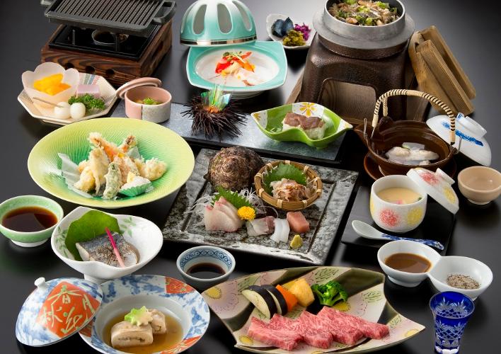 【特選味覚会席（イメージ）】佐賀牛と海の幸をお楽しみください