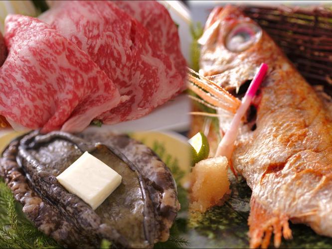【能登牛・のど黒・あわびを使った料理一例】〜Premium厳選食材を、板前の手に委ねる粋な和の食〜