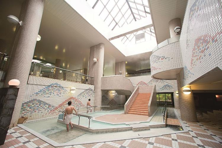 多彩な泉質と様々な趣向の浴槽で飽きることなくご入浴をお楽しみいただけます【浴場歩行浴】