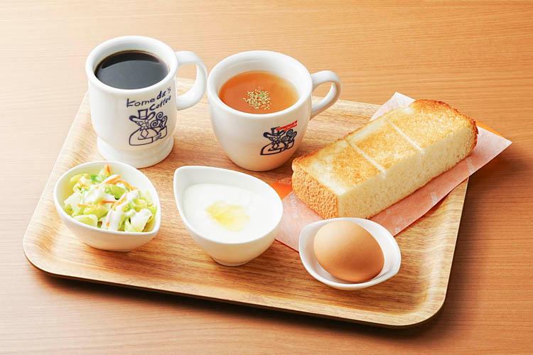 ■コメダ珈琲店の選べる朝食■　定番トーストセット　ゆで玉子