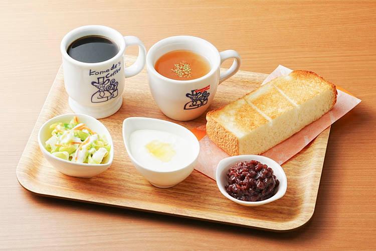 ■コメダ珈琲店の選べる朝食■　定番トーストセット　名古屋名物おぐらあん