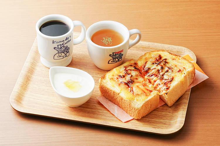■コメダ珈琲店の選べる朝食■　厚切りピザトーストセット