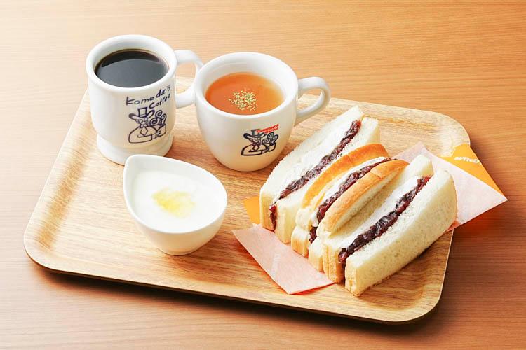 ■コメダ珈琲店の選べる朝食■　名古屋名物おぐらあん　小倉ホイップサンドセット