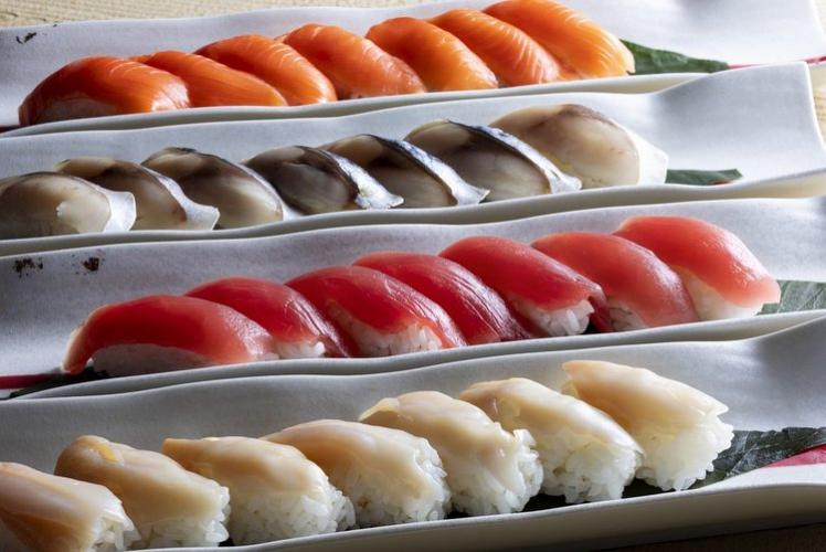お寿司は煮切り醤油＆わさびで召し上がれ！※内容は変更する場合がございます