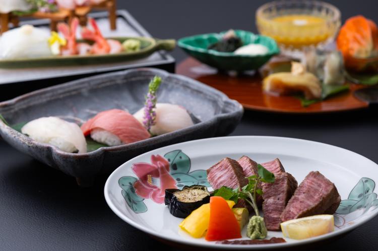 【寿司と和牛ヒレステーキ付贅沢懐石】（イメージ）