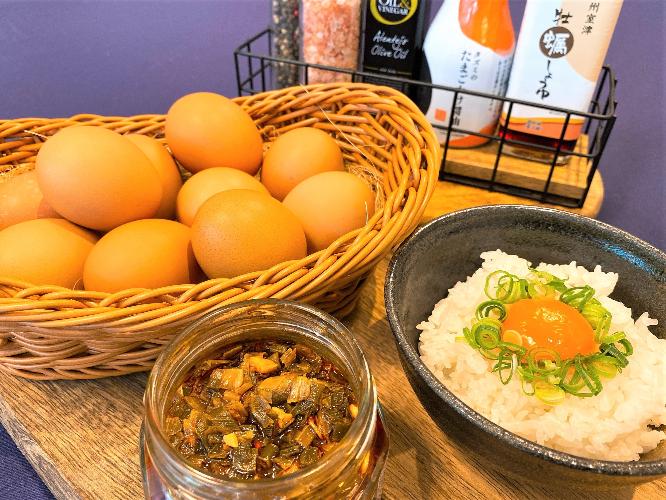 濃厚でまろやかな「タズミの卵」の卵かけご飯がオススメメニューの一つです