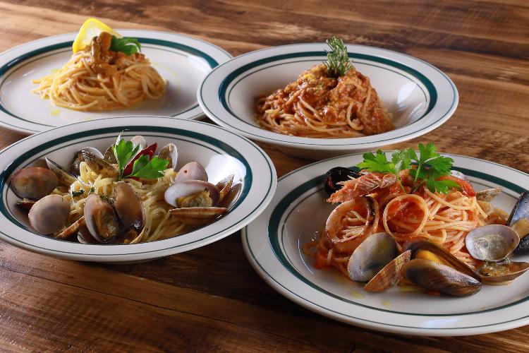 ペペロンチーノ・ボロネーゼ・ボンゴレビアンゴ・明太子と大葉のクリームパスタ/1階