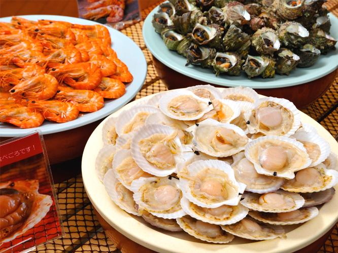 ◆夕食バイキング　海鮮網焼き　はまぐりなし