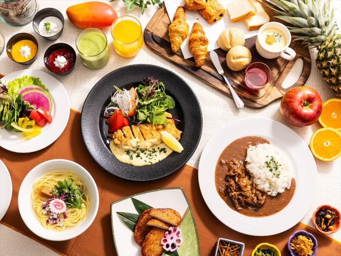 【ご朝食】  地元グルメから和食や洋食・フルーツまで！朝起きるのが楽しみになる種類豊富なバイキング♪