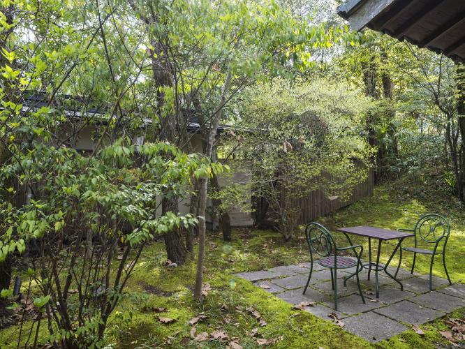 離れ|温泉内湯・中庭テラス付 和洋室「ひわ」