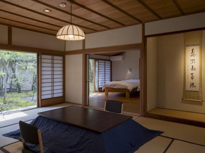 離れ|温泉内湯・中庭テラス付 和洋室「ひわ」