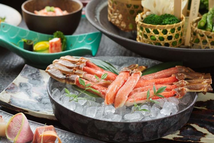 【森の巣穴／しゃぶしゃぶ「蟹」コース】メインのしゃぶしゃぶには蟹をご用意（2人前イメージ）
