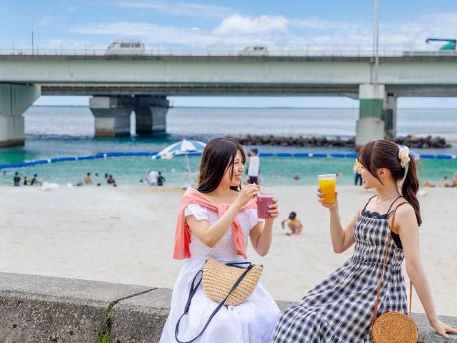 波の上ビーチでチルタイム