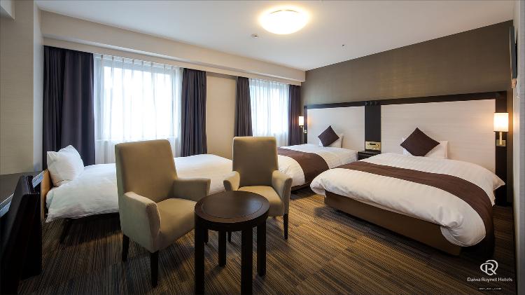 【スタンダードツイン】エキストラベッドを設置のトリプル対応例。※事前にお問い合わせください。当日設置不可