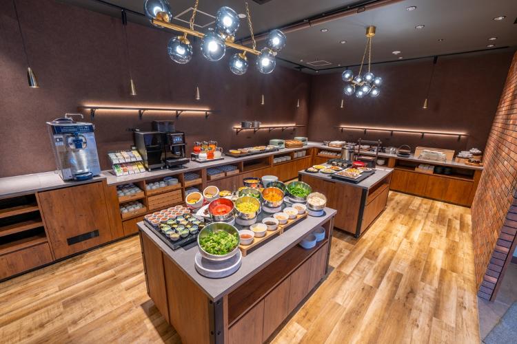 朝食ブッフェコーナー