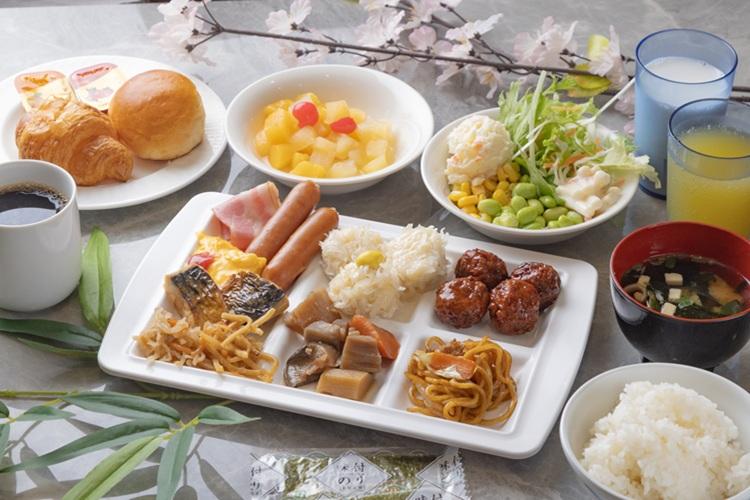 朝食ビュッフェ 盛り付け例