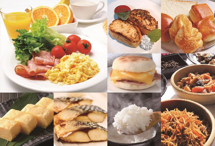 ビュッフェ形式の朝食です。