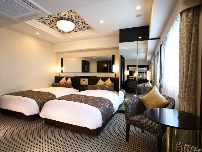 デラックスツインルーム（22平米・ベッド幅120cm・ベッド下収納なし）