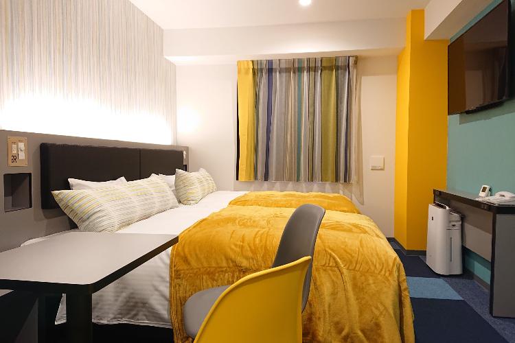 ツインA/ベッドサイズ130cm■3〜4名利用の場合はダブルベッド1台に2名利用