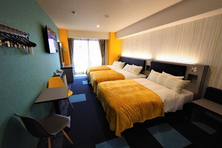 トリプル / ベッドサイズ130cm■4〜6名様のご利用はダブルベッド1台を2名で利用