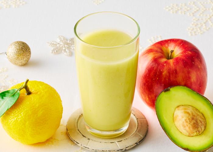 【ゆずとりんごのスムージー】香り高いゆずと甘いりんごがマッチしたさっぱりスムージー