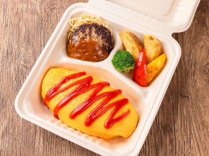 ホテル特製オムライス&宮崎牛入り手ごねハンバーグ