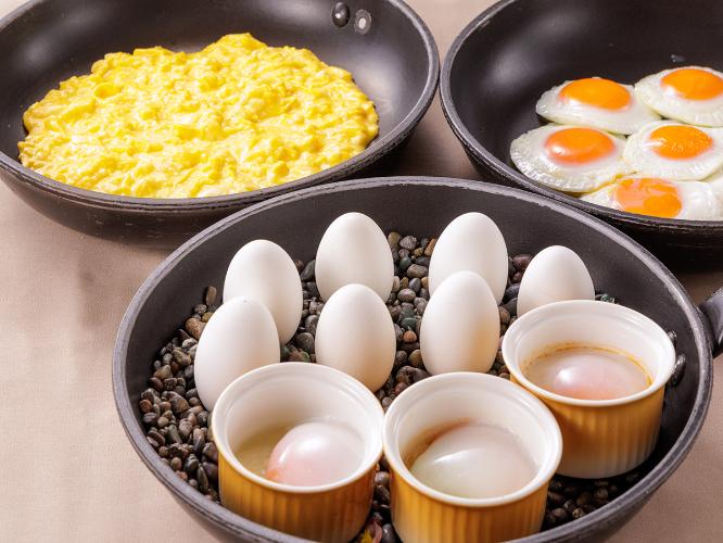 朝食ビュッフェ:お好みに合わせたたまご料理をお楽しみください(イメージ)