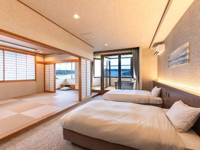 スーペリア露天風呂付和洋室ツイン　※画像の浴槽は温泉ではございません