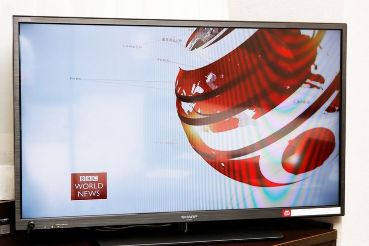 BBCニュース無料放映（日本語放送のない時間帯は、英語放送のみ）。