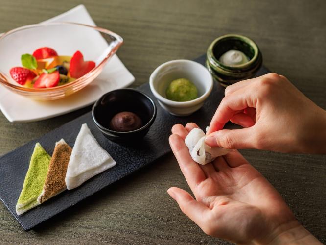 京都 福寿園×鎌倉プリンスホテル　お花見アフタヌーンティー「自分で作るぎゅうひもちセット」