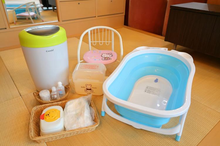 赤ちゃんグッズの無料貸し出しもございます。必要な場合は事前にお申し付けくださいませ。