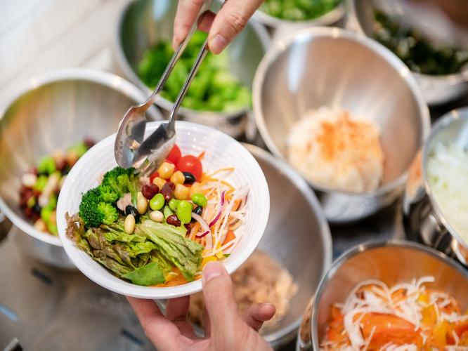 朝食盛り付け例です。