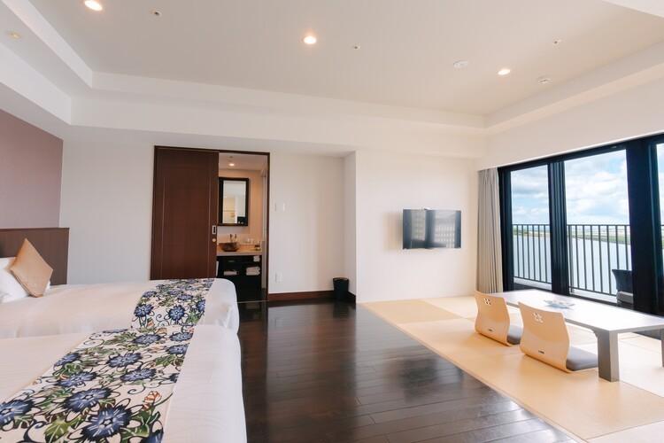 温泉露天風呂付コーナーデラックス和洋室エアポートビュー