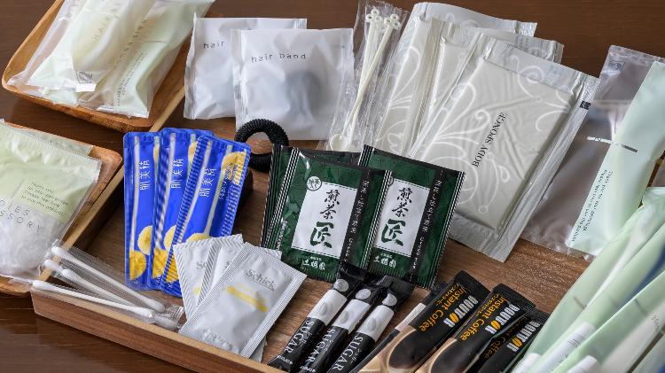 ハブラシやスポンジ・ヘアブラシなどのアメニティは、１Ｆのアメニティバーにて