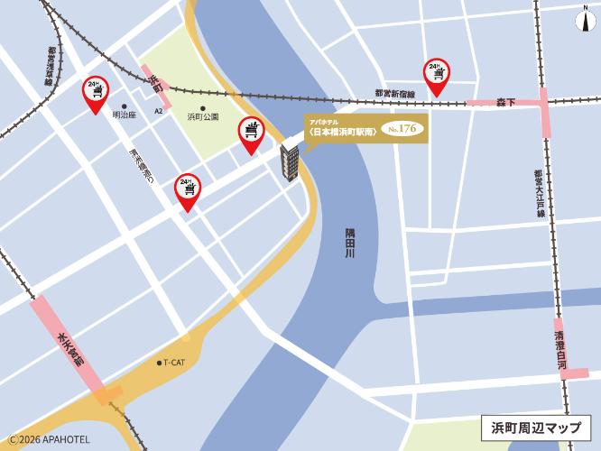 周辺の駅、コンビニエンスストアを記載した地図です。