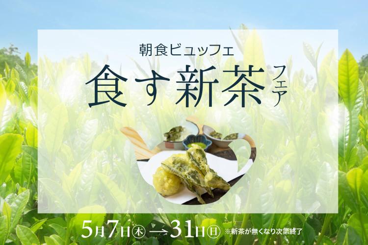 【朝食ビュッフェ】仁淀川の美しい水と豊かな自然が育てた、霧山茶の新茶を使ったお料理をご準備いたします